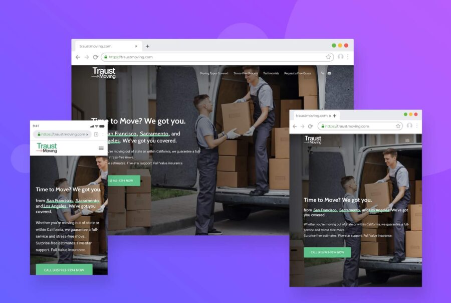 Work 14 Website for Moving Company